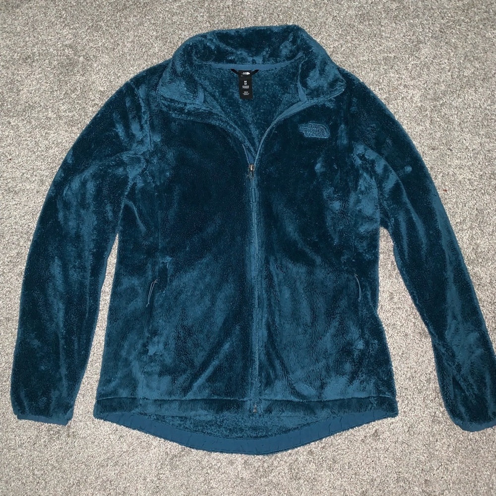The North Face Women's Deep Teal Plush Full‑Zip Teddy Jacket